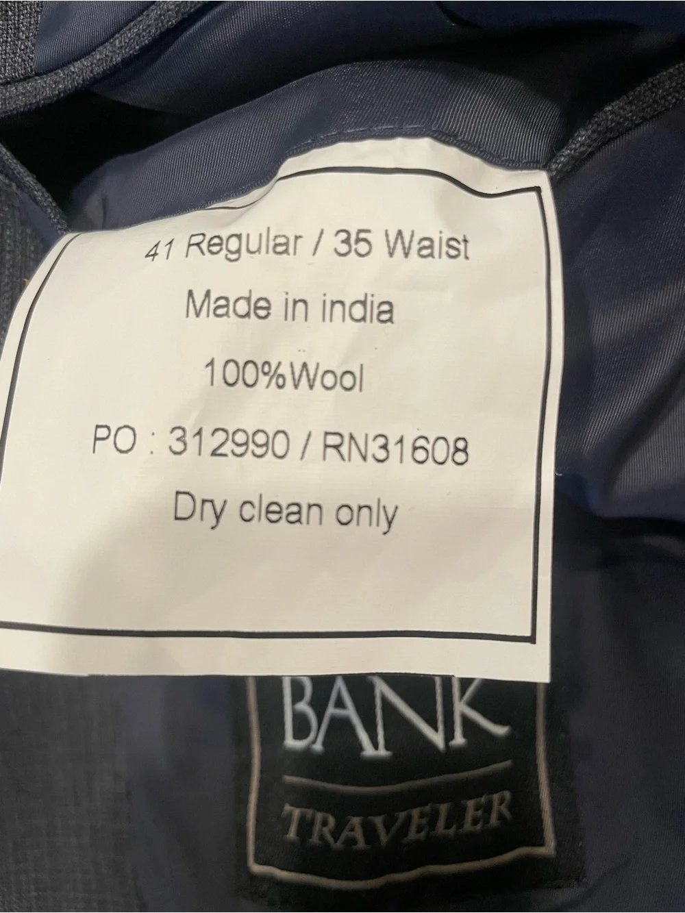 Jos. A. Bank Men's Dark Gray Slim Fit 41R Two-Button Suit 35W